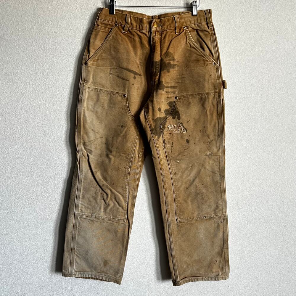 Carhartt B01 BRN brown double knee work wear carpenter pants